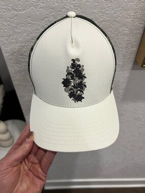 FP Movement by Free People White / CreamTrucker Cap with Floral Embroidery